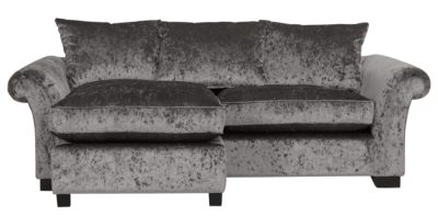 HOME Glitz Fabric Movable Corner Chaise Sofa - Silver.